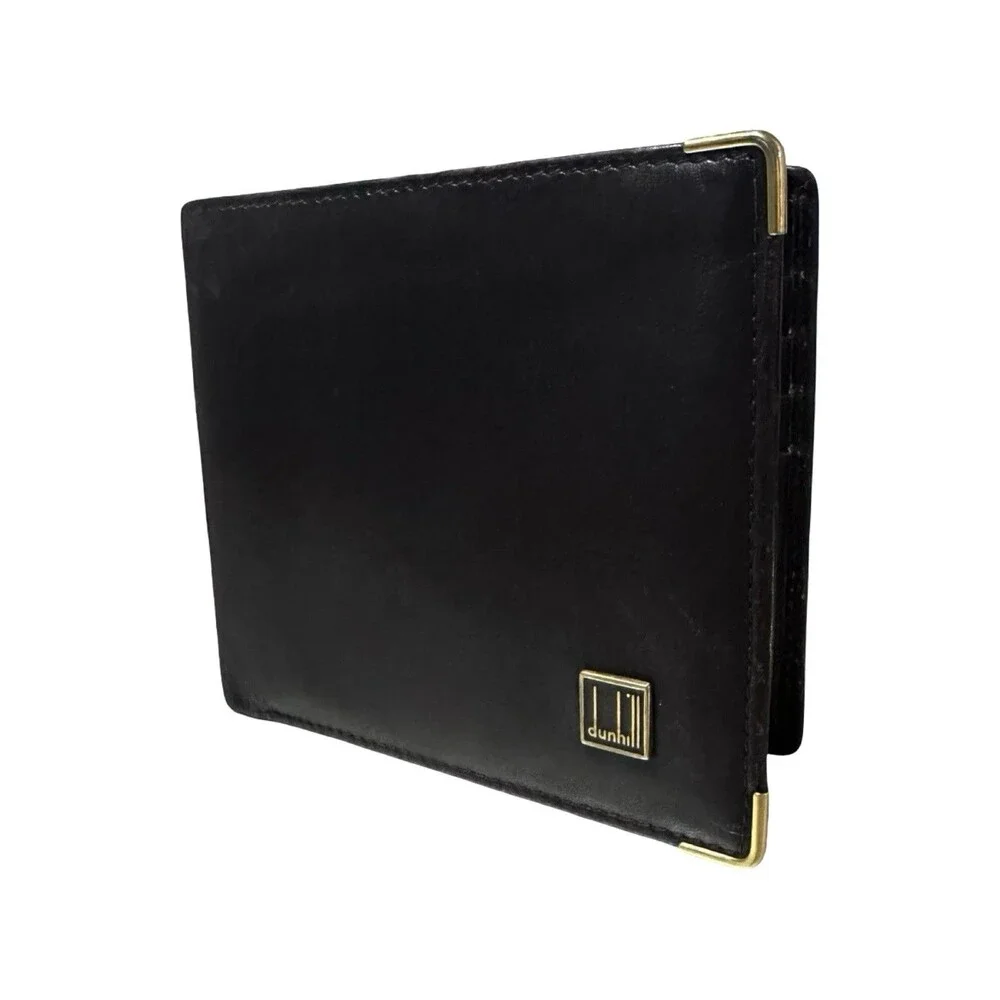 Dunhill Black Leather Bifold Mens Wallet